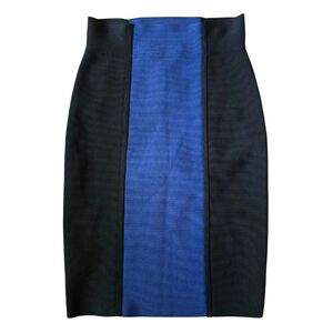 BCBGMAXAZRIA Blue Black Colorblock Emery Bandage Pencil Skirt XXS